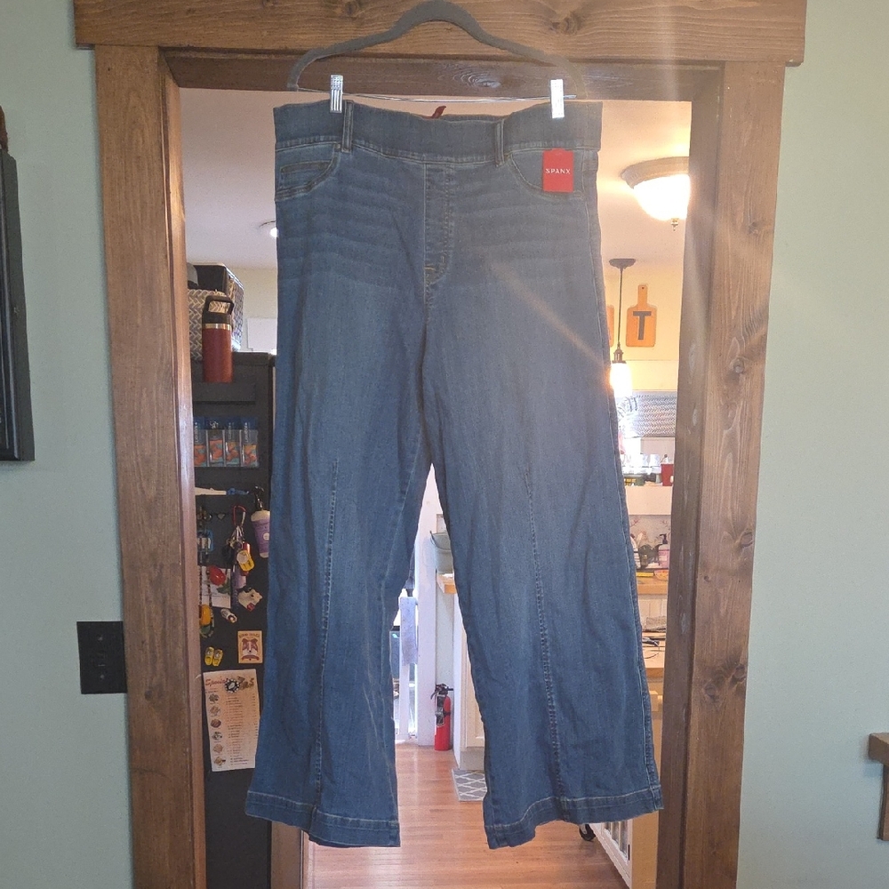 Spanx Wide Leg Blue Jeans